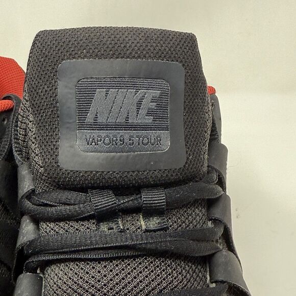 Nike Zoom Vapor 9.5 Tour Tennis Roger Federer Mens 13 Black Red Shoes 631458-007 - Picture 9 of 16